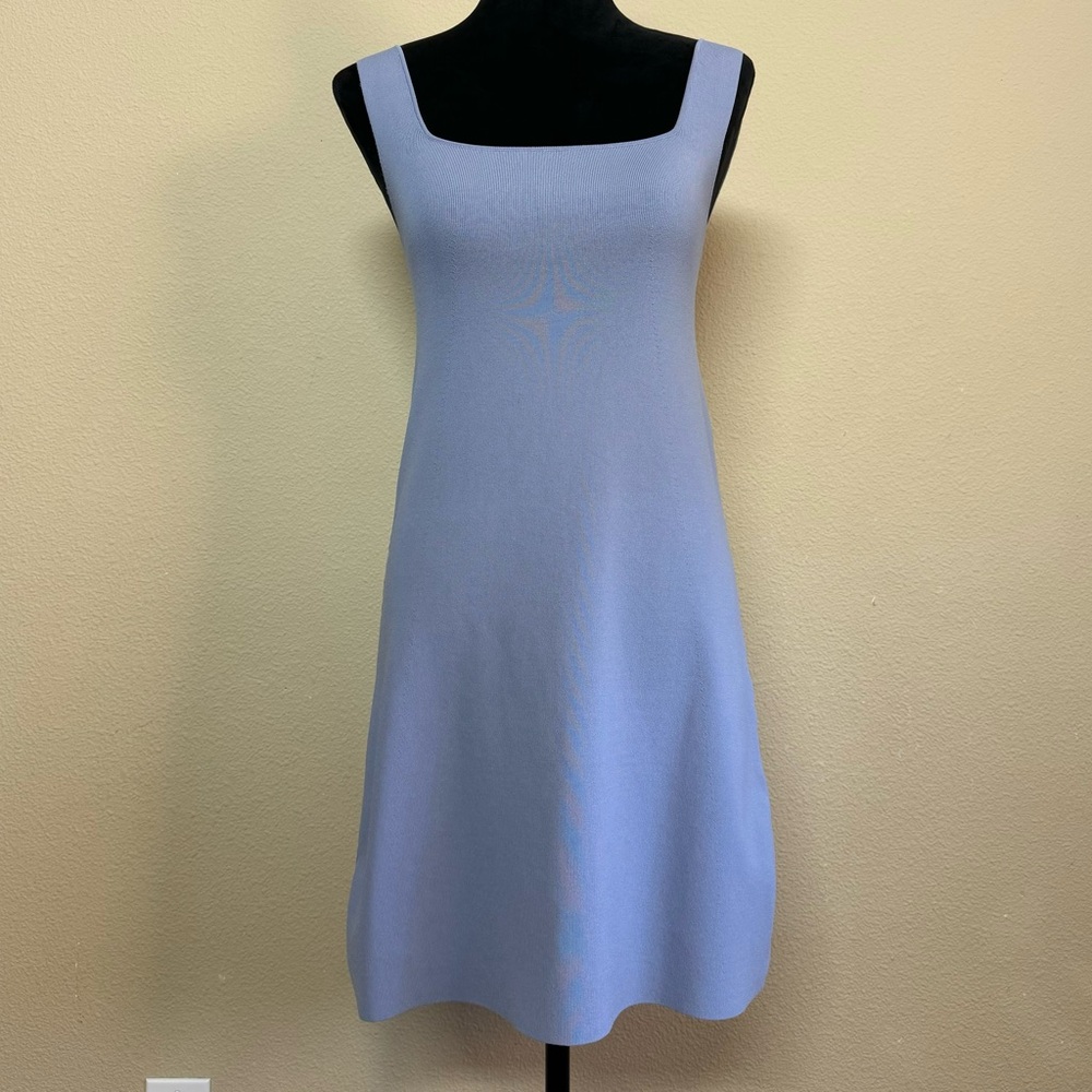Love, Bonito dress women 4 square neck stretchy A-line blue